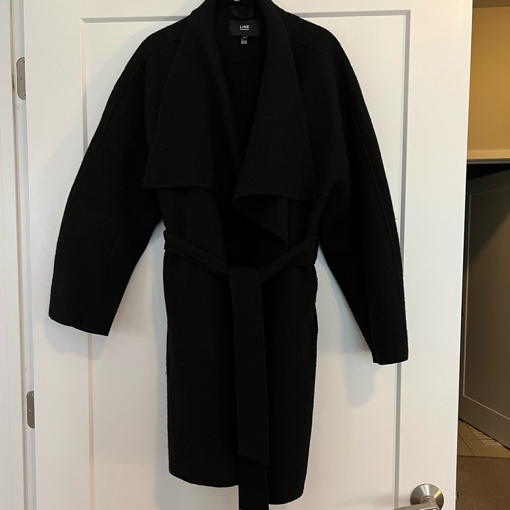 LINE Wool Belted Wrap Coat size small